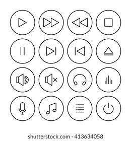 Simple Modern Media Control Icons