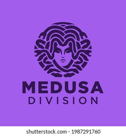 Simple and modern medusa logo for company, business, community, team, etc.