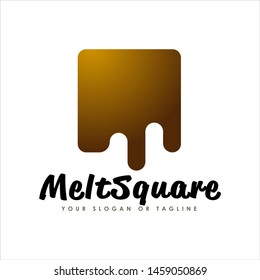 Simple Modern Melt Chocolate Square Logo Design. Logo Design Inspiration.