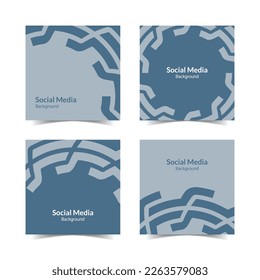 simple y moderno cuadrado de tecnología azul metálico fondo de medios sociales plano