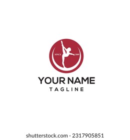 Simple modern and minimal ballerina dancing club logo design 