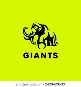 Simple modern minimalis giant mammoth logo concept bussiness