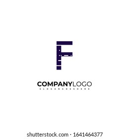 simple modern minimalist F logo letter design concept isolated on white background