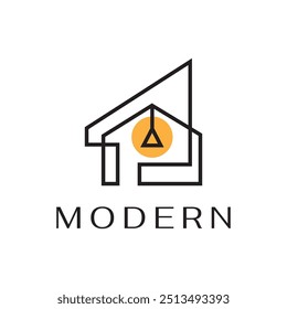 simple modern minimalist house line set logo design vector