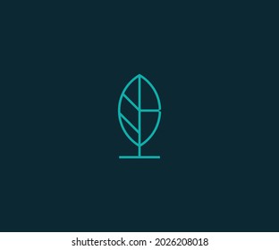 Simple Modern Minimalist Leaf logo design icon vector