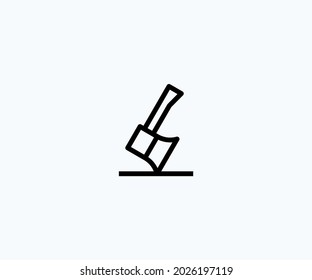 Simple Modern Minimalist outline Axe logo design icon vector