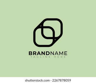 simple modern minimalist symbol of transformation transition Logo of two square connected