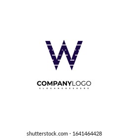 simple modern minimalist W logo letter design concept isolated on white background