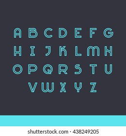 Simple Modern Minimalistic Outline Vector Linear Outline Font. Vector Typeset.