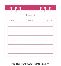 It is a simple, modern and minimalistic style receipt note paper template illustration design.