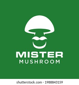 Simple and modern mister mushroom logo for company, business, community, team, etc.