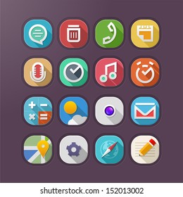 Simple and modern mobile app icons.