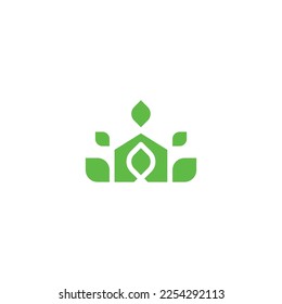 simple and modern mono line leaf house icon designs for development