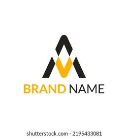 diseño sencillo y moderno con logotipo A V M, adecuado para cualquier marca