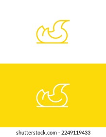 Simple Modern Monoline Duck Logo