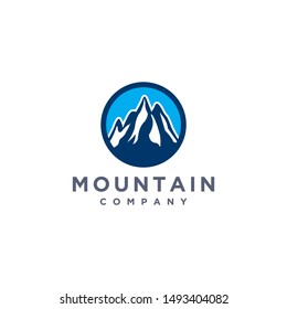 Simple Modern Montain Logo Design Vector