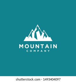 Simple Modern Montain Logo Design Vector