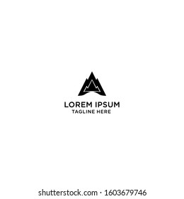 Simple Modern Montain Logo Design Vector
