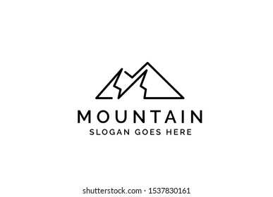 Simple modern mountain adventure logo design