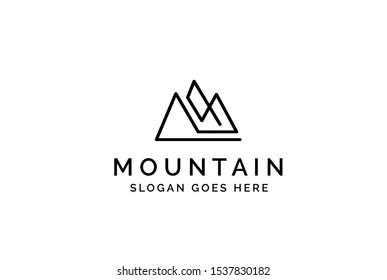 Simple modern mountain adventure logo design