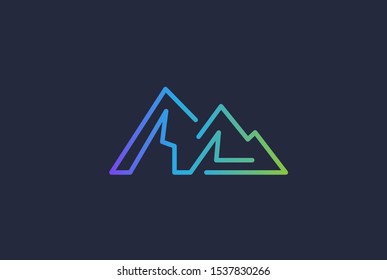 Simple modern mountain adventure logo design
