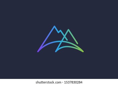 Simple modern mountain adventure logo design
