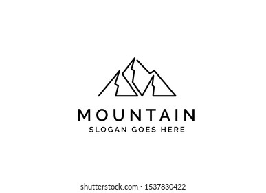Simple modern mountain adventure logo design