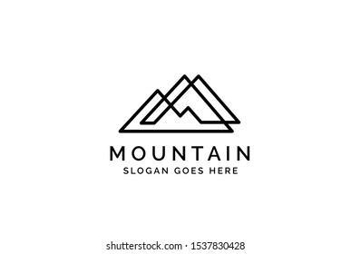 Simple modern mountain adventure logo design