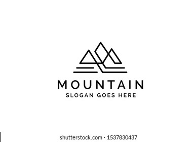 Simple modern mountain adventure logo design