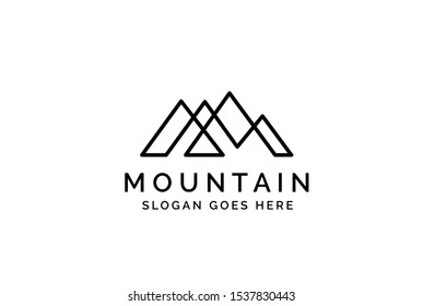 Simple modern mountain adventure logo design