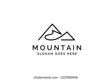 Simple modern mountain adventure logo design