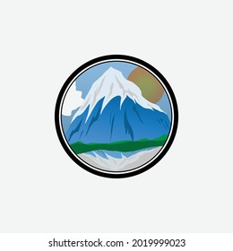 Simple modern mountain adventure logo design