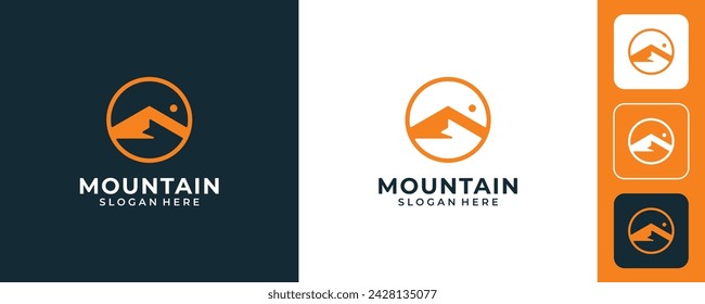 Plantilla de diseño de logotipo de aventura de montaña moderna simple