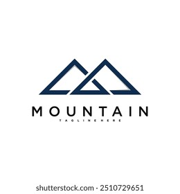 Simple modern mountain adventure logo design template. Premium Vector