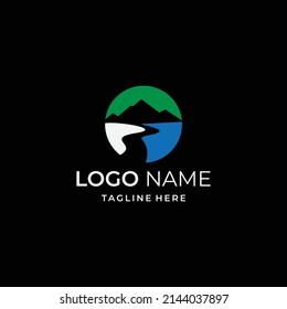 plantilla de diseño de logotipo de montaña simple y moderna