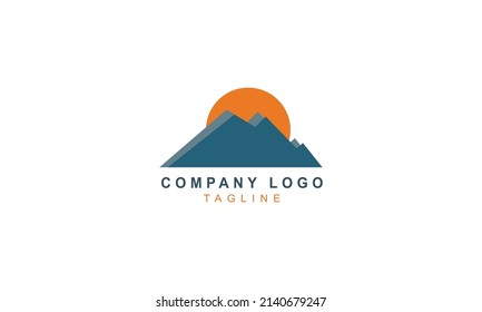 Simple modern mountain icon logo design