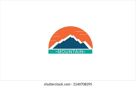 Simple modern mountain icon logo design