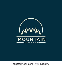 Simple Modern Mountain Landscape Logo Design Vector