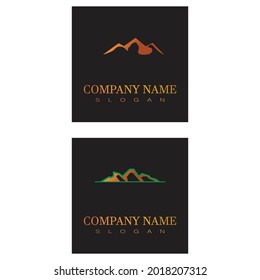 Vector de diseño de logotipo de montaña moderno y simple, silueta de pico de pico de hielo en la cima del monte rocoso