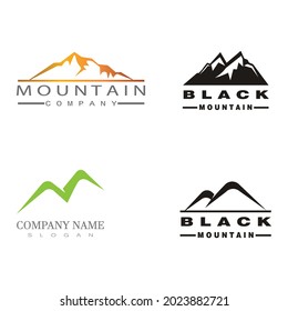 Vector de diseño de logotipo de montaña moderno y simple, silueta de pico de pico de hielo en la cima del monte rocoso