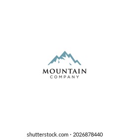 Simple Modern Mountain Landscape Logo Design Vector, Rocky Top Mount Peak Silhouette