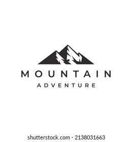 Simple Modern Mountain Landscape Logo Design Vector Illustration