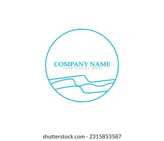 Montaña moderna simple con el logotipo de arte de línea Vector