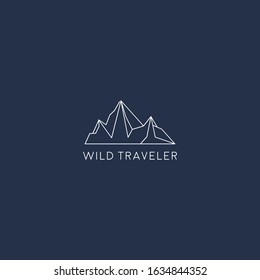simple modern mountain logo design 