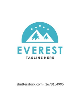 Simple Modern Mountain Logo Design Vector