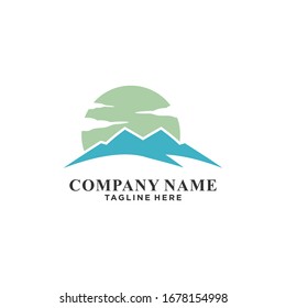 Simple Modern Mountain Logo Design Vector