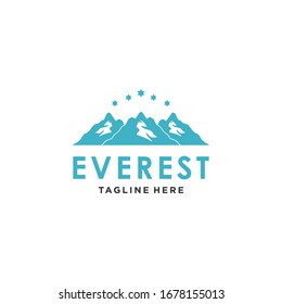 Simple Modern Mountain Logo Design Vector