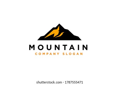 simple modern mountain logo design vector illustration isolated on white background
