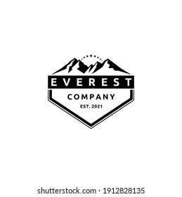 Simple Modern Mountain Logo Design Vector