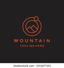 Simple Modern Mountain Logo Design Vector